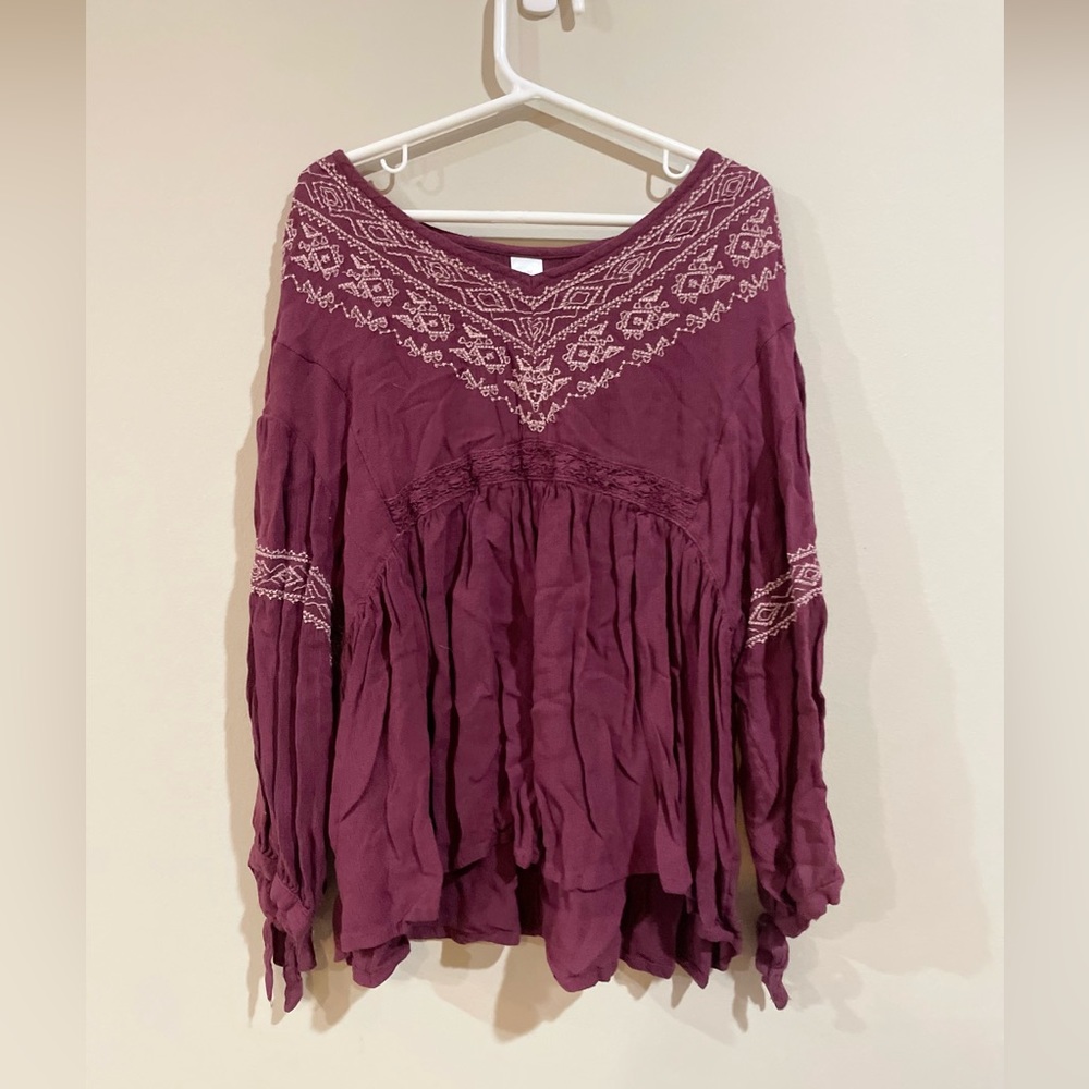 Justice long sleeve shirt, ruffled front
